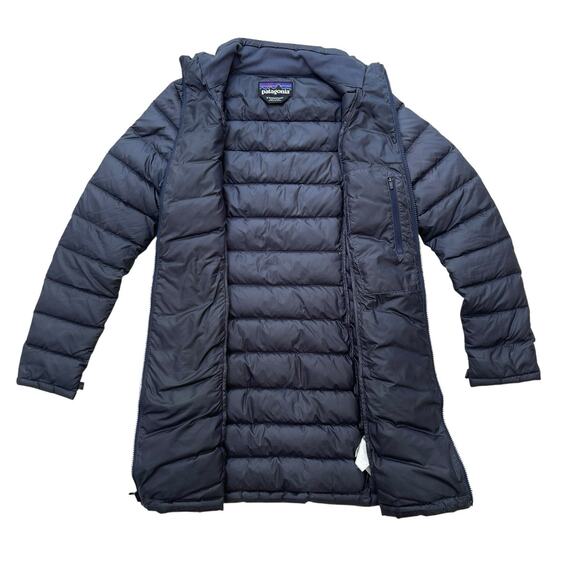 Patagonia Quilted Black Down Coat Jacket Parka Women’s Small - Picture 7 of 7